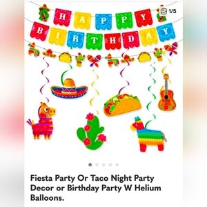 Fiesta Birthday Party Hanging Decorations - Multicolor